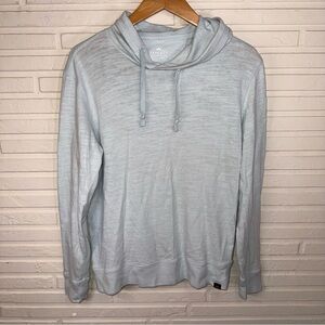 Faherty Light Blue Organic Cotton Pullover Hoodie, Women’s Size Medium